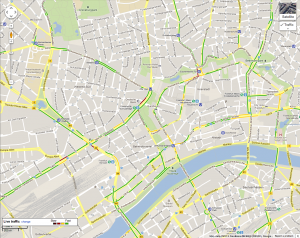 Google Traffic Map am Beispiel Frankfurt am Main