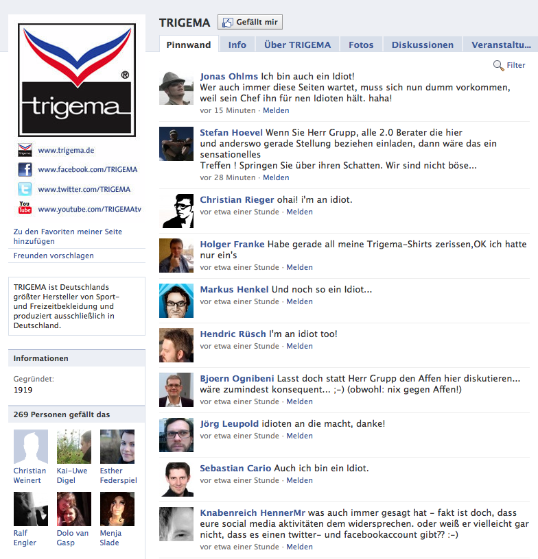 Trigema-Facebook